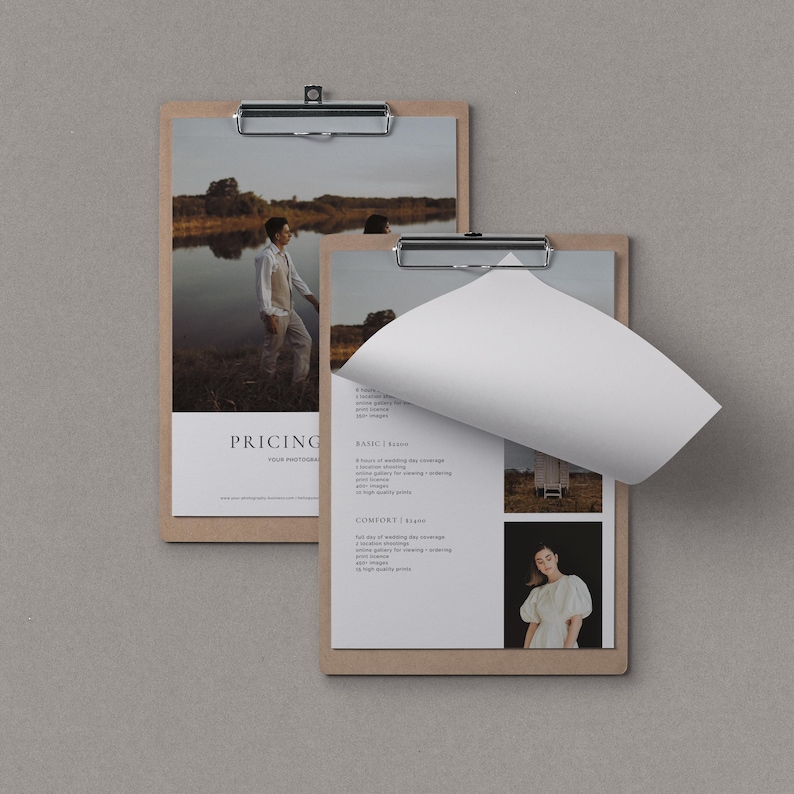 Wedding Photography Pricing Guide Template for Photographers Price List Editable Canva Template