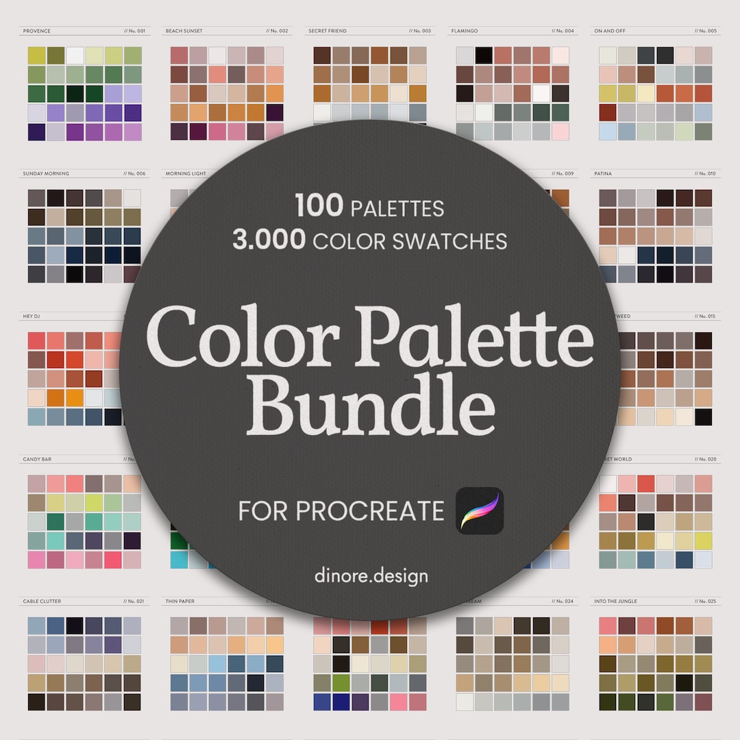 Procreate Color Palettes Bundle: 3000 Color Swatches (digital Download ...