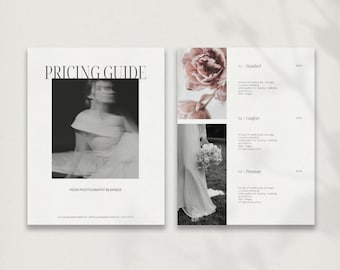 Wedding Photography Pricing Guide Template for Photographers: Editable Canva Price List (Digital Download)