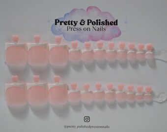 French Tip Toe Nail Press ons