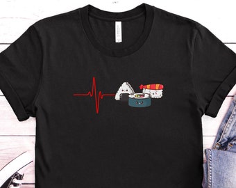 Sushi Heartbeat T-Shirt: Japanese Food Lover Gift