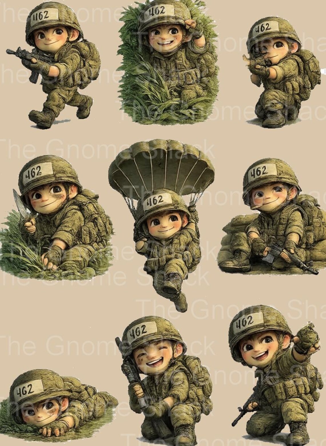 Airborne Army Rangers Chibi Clipart - Etsy