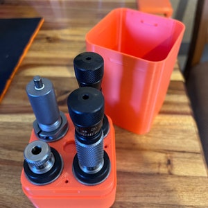 UPDATED Data:  Reloading die storage box STL file , with and without Hornady lock n load