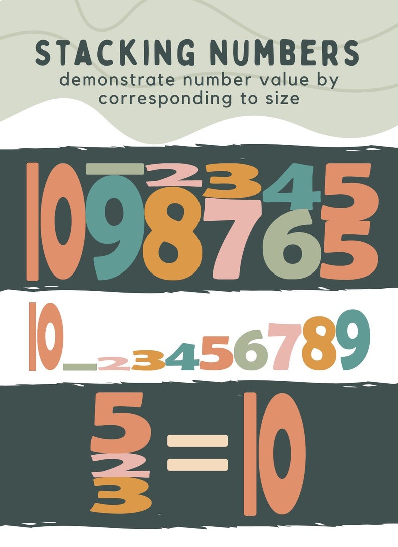Stacking Numbers Digital Download Print and Cutout Teaching Number
