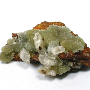 AUSTINITE - Rare Austinite crystals with Calcite from Mexico.