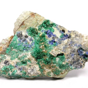 BROCHANTITE - Fine micro-crystal specimen of Brochantite with blue Linarite from Chile.
