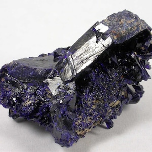 AZURITE - Sparkling Azurite crystal group from Morocco.