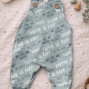 Latzhose Einteiler, Latzhose locker lässig,mint minimalistisch, Latzhose Strampler Einteiler,modische Latzhose mint, Kinder Latzhose