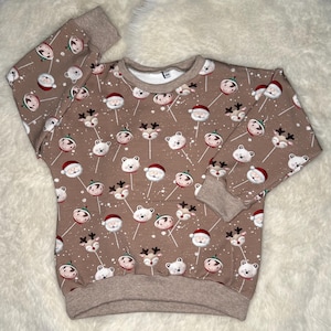 Children&#39;s sweater 104, handmade sweatshirt made of French Terry, Christmas shirt for boys and girls, handmade clothing gift Christmas