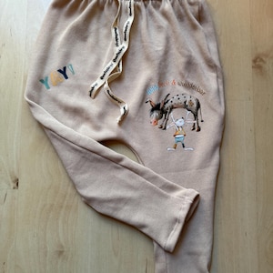 Kinderleggings 98 aus Strick Baumwolle- Handmade Kinderhose Mädchen & Jungen- bequeme Baby Leggings beige