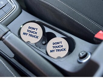 Custom Truck Car Coaster Set | Personalized Text Cup Holder Coasters | Don’t Touch My Truck Gift