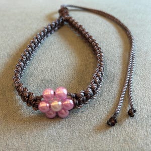 surfers beach anklet, handmade macrame anklet, flower anklet, adjustable anklet, waterproof, hippie, boho, bracelet, surf jewelry, beach