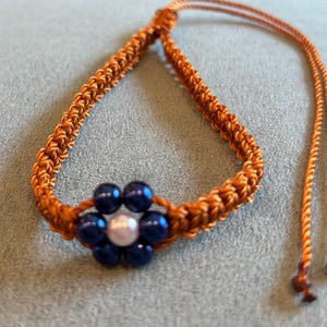 surfers beach anklet, handmade macrame anklet, flower anklet, adjustable anklet, waterproof, hippie, boho, bracelet, surf jewelry, beach