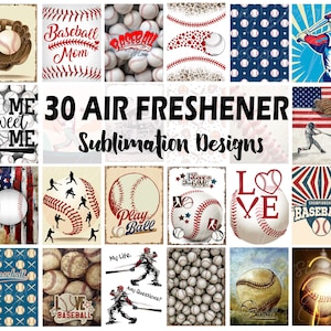 Car Air Freshener,  Baseball USA Sport Game Bundle, Sublimation Design, Printable Digital Download, Key Chain, Keychain Set Wraps Template