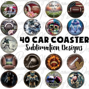 Auto Untersetzer, Sport Fußball Bundle, Sublimationsdesign, druckbare digitaler Download, runde Zeichen Tasse, Schlüsselanhänger, Schlüsselbund Set Wraps Vorlage