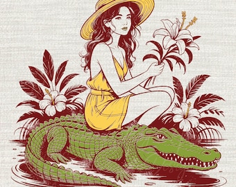 Alligator and Woman PNG, Crocodile Girl Design Later Gator, Sarcastic Humor See Ya Later, Sublimation Printable Digital Download for T Shirt