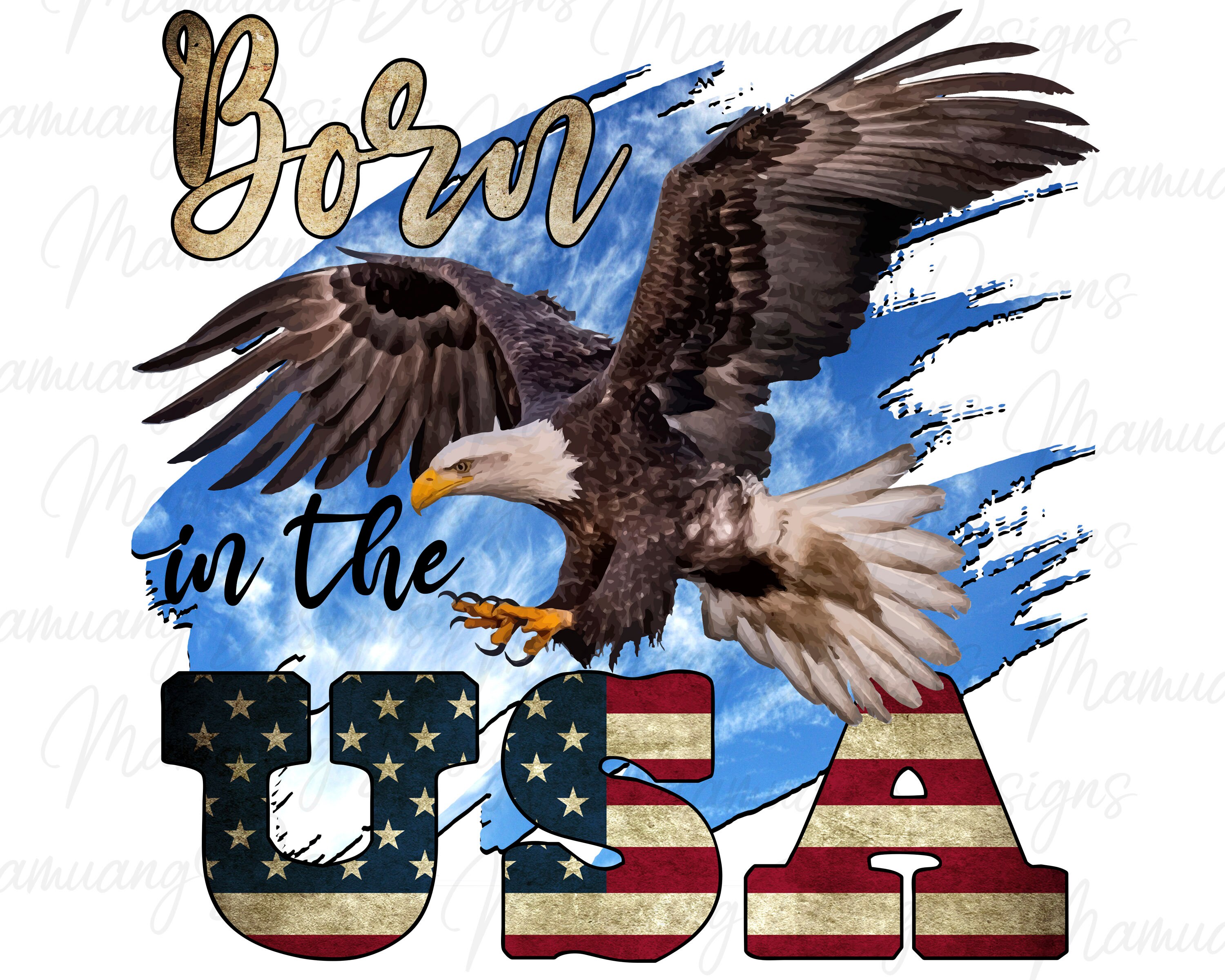 Patriotic Design, Born in the USA, Sublimation Design, Printable ...