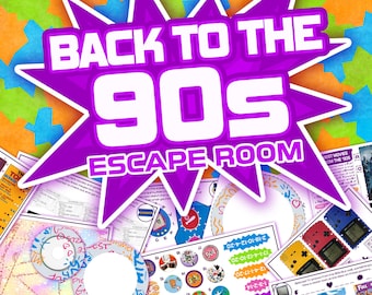 Back to the '90s Escape Room | Time Travel Party Game | Family Game Night | Adventure Escape Game for Adults and Teens | DIY Escape Room Kit