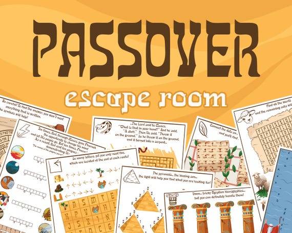 Passover Escape Room | Pesach DIY Activity | Kids Escape Game | Family Game Night | Plagues of Egypt Printable Game | Exodus Print and Play