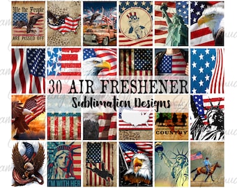 Car Air Freshener, American Patriotic Bundle, Sublimation Design, Printable Digital Download, Western Key Chain, Keychain Set Wraps Template