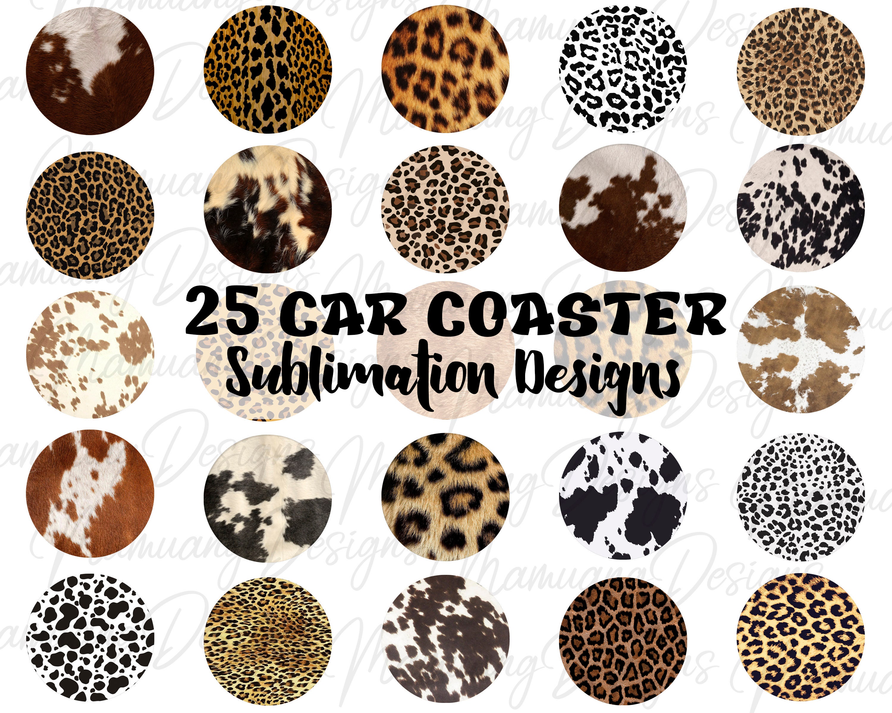 Mini-bundles,Leopard Cowhide Car Coaster Bundle,Car Coaster Designs,Car  Coasters,Western Car Coaster Sublimation,Clip Art Design,Instant Digital  Download - So Fontsy