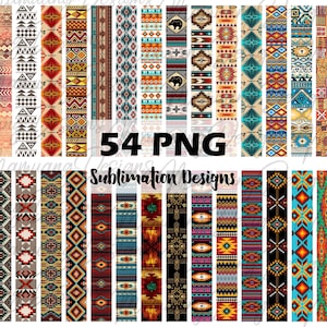 Może przedstawiać: 54 cyfrowych wzorów z kolorowymi wzorami geometrycznymi w stylu południowo-zachodnim. Wzory są w różnych kolorach, w tym czerwonym, niebieskim, zielonym, żółtym i czarnym. Wzory idealnie nadają się do projektów sublimacji.