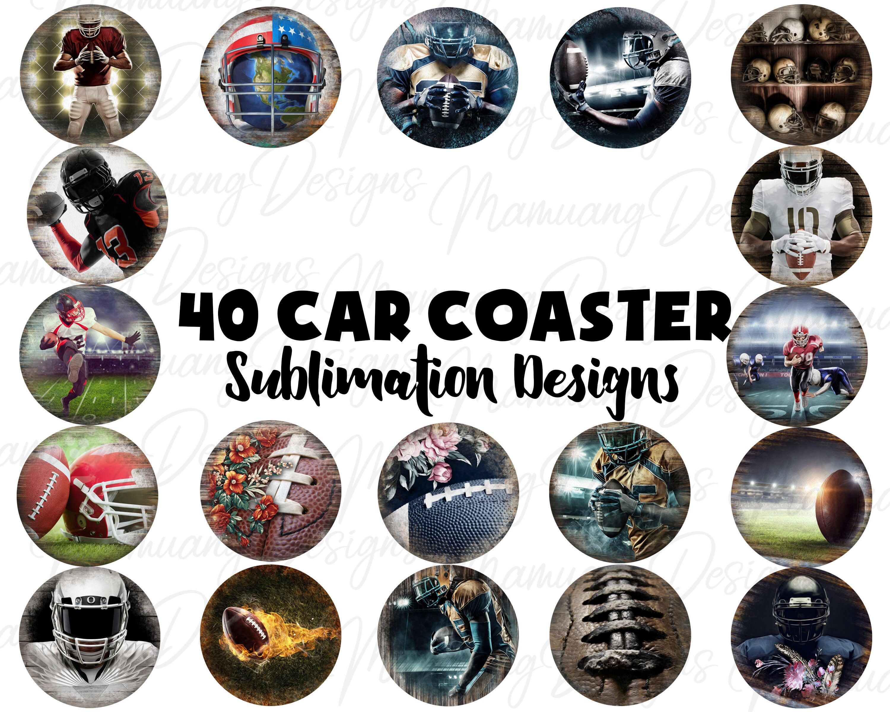 Car Coaster Sport Football Bundle Sublimation Design Etsy