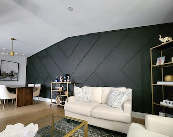ACCENT WALL DESIGN, Erstaunliches Wanddesign, Zierwanddesign, Digitaler Download Wandgestaltung, Einzigartige Wandgestaltung Mit Blaupausen und Schnittliste