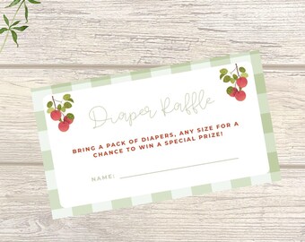 Apple of My Eye babyshower luier loterij kaart afdrukbaar | Babyshower-spel herfst | Babyshower babyshower rode appel