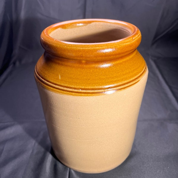 Vintage Large Stoneware Jar, Salt Glazed Jar , Utensil Pot