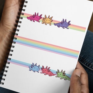 Ajolotes de dibujos animados coloridos/Cuaderno de espiral