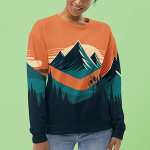 Bright Mountain Hiking Sweatshirt for Nature Lovers