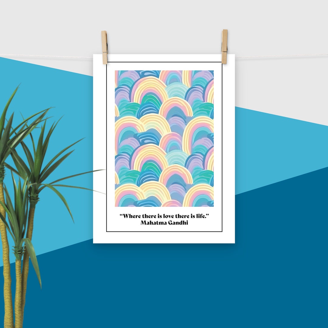 Downloadable Pride/ Love Quote Posters With Different Rainbow Etsy