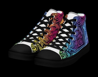 Men’s Psychedelic Rainbow Pride High Tops