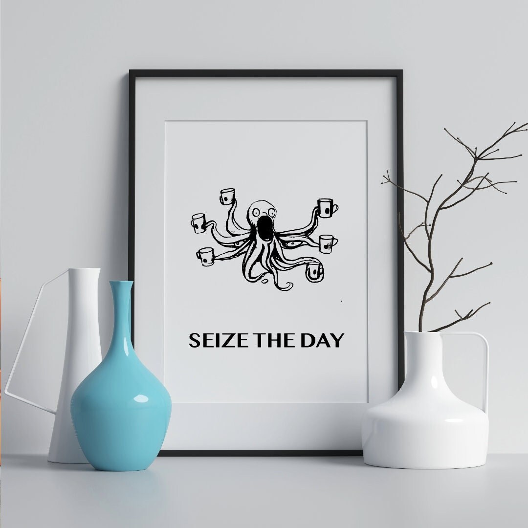Downloadable Caffeinated Octopus Posters - Etsy