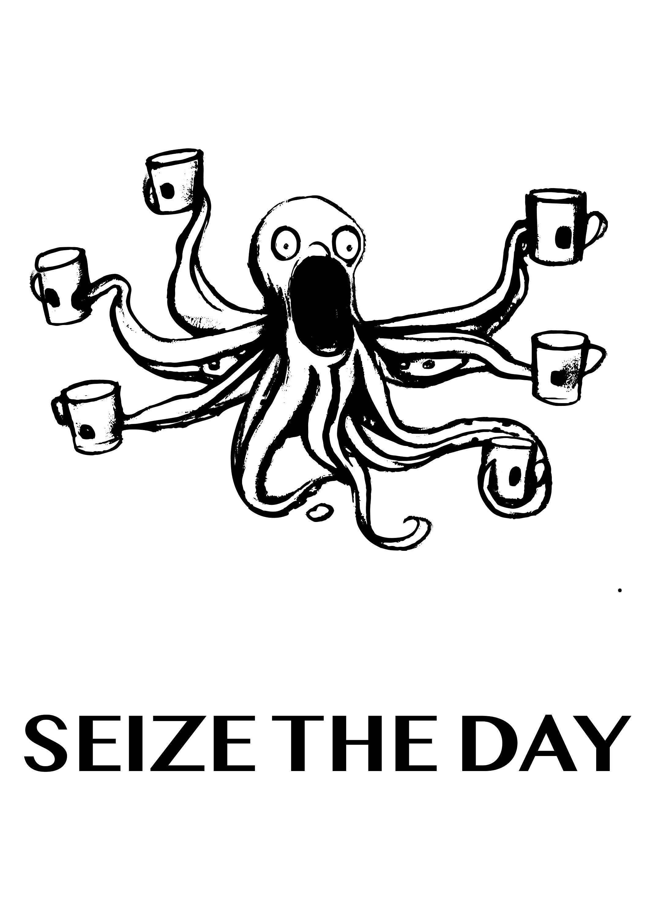 Downloadable Caffeinated Octopus Posters - Etsy