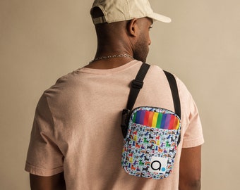 Pride Dog Cartoons | Cross Body Bags | *Inclusive, Pansexual, Bisexual, Gay, Lesbian, Asexual, Trans Flags dogs