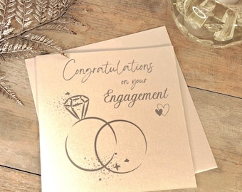 Engagement Card - 'Congratulations On Your Engagement', Congratulations Card, Card For Newly Engaged Couple, Cards For Engagement