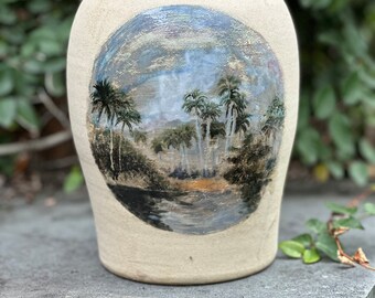 Large Raw Pitcher Hand Painted