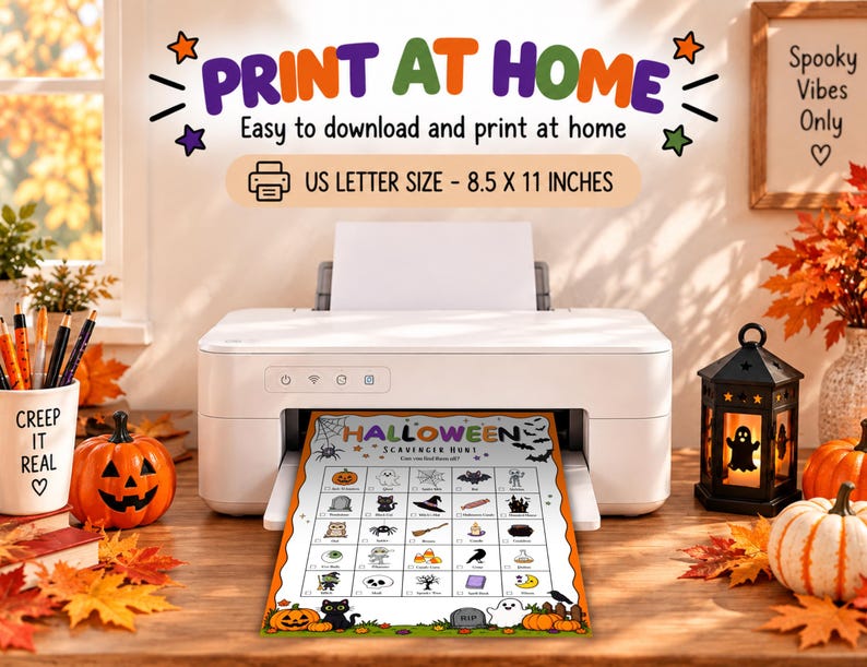 Halloween Scavenger Hunt Printable | Outdoor Kids Activity | 5x5 Grid ...