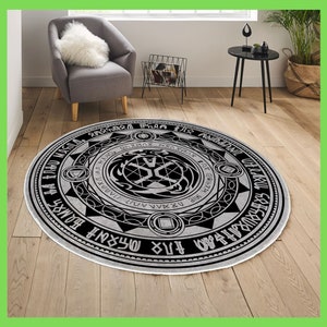 Magic Circle Rug, Round Summoning Circle, Anime Rug, Nerdy Decoration, Magical Rug