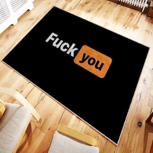 Fuck You Finger Accent Rug | Funny Rude Middle Finger Floor Mat, Statement Office Welcome Door Mat, Hypebeast Room Decor, Novelty Gift