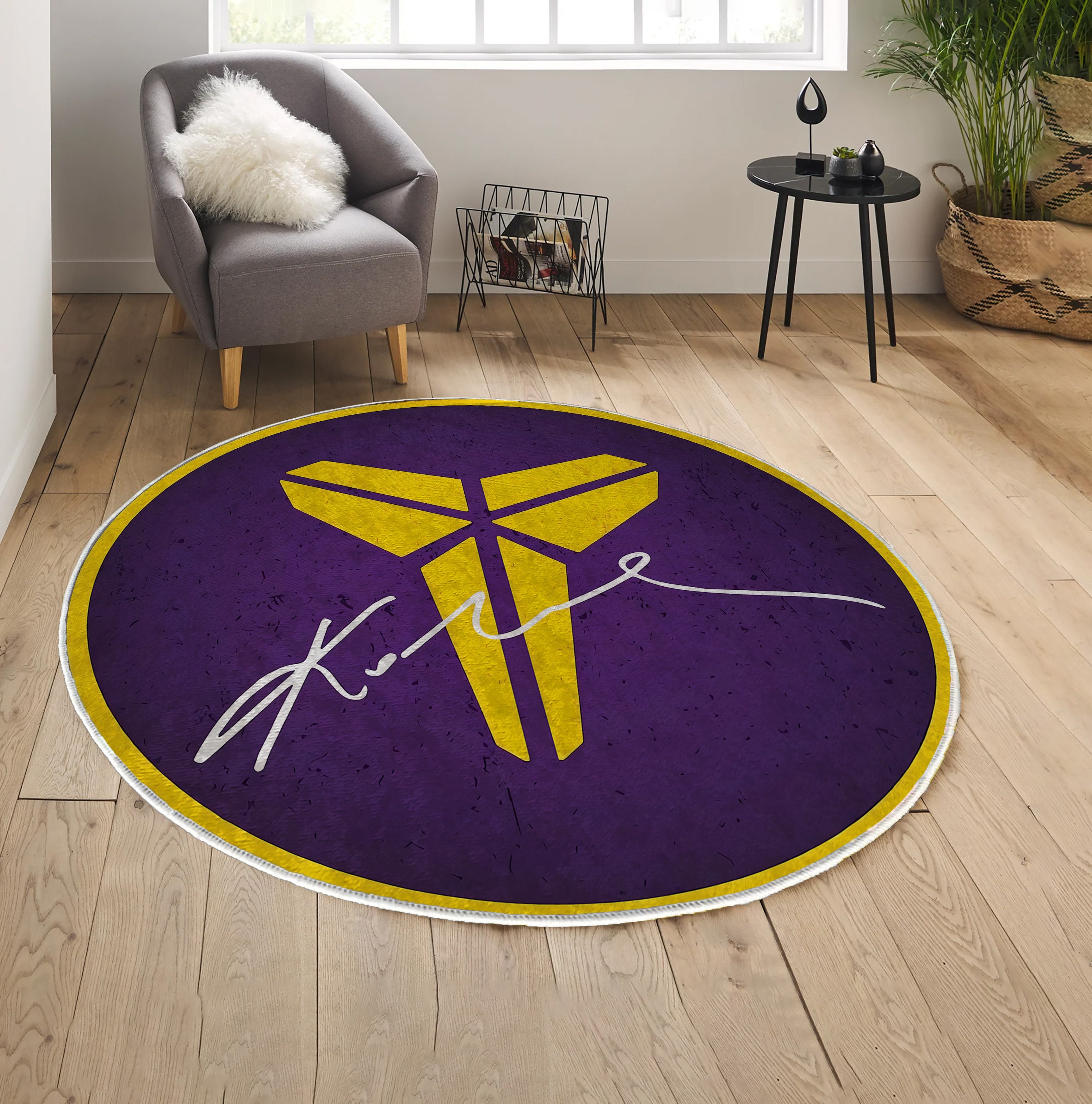 Kobe Signature Area Rug, Gift for Basketball Fans, Basketball Legend Decoration