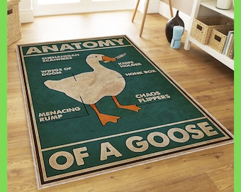 Goose Anotomy Rug, Cute&Funny Area Rug, Cute Decoration, Housewarming Decoration