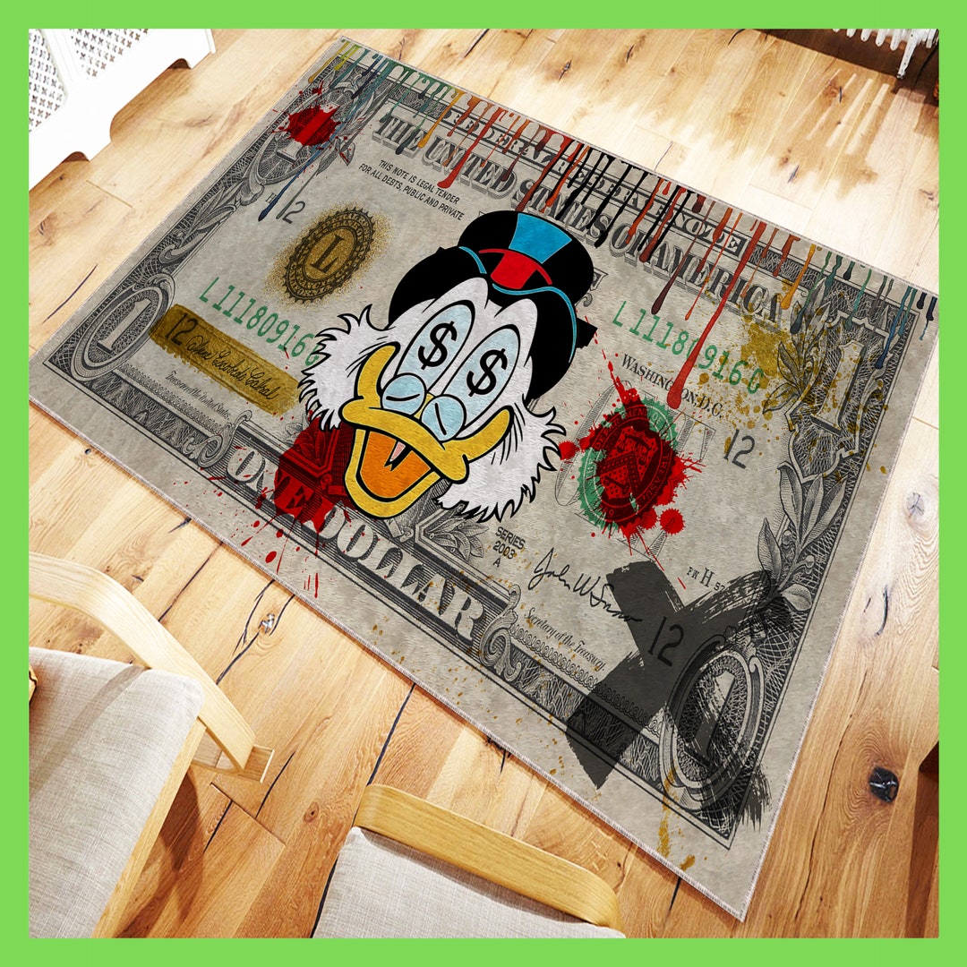 One Dollar Rug, Fashion Rug, Artistic Dollar Decoration, Painted Dollar ...