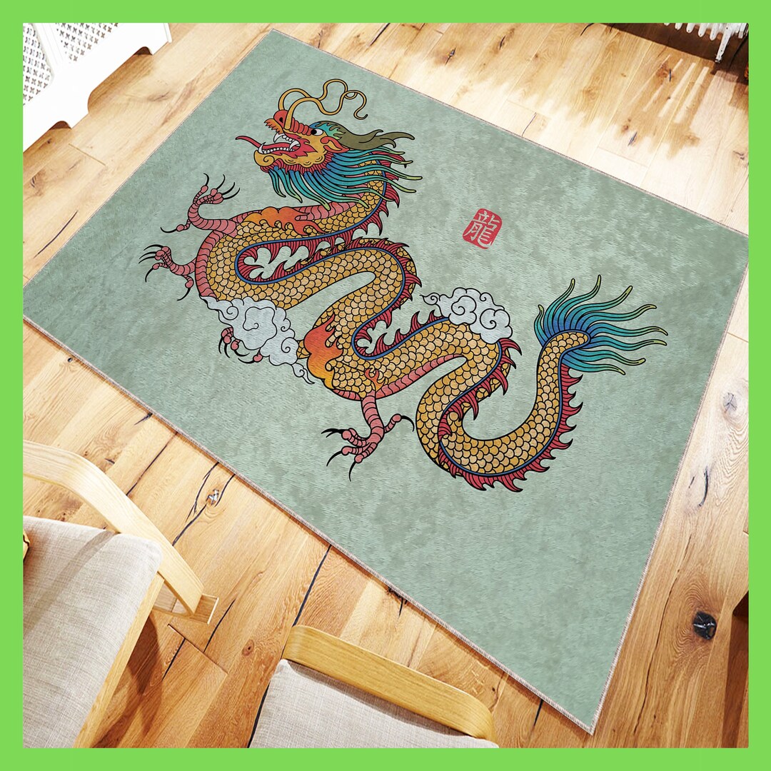 Chinese Dragon Decoration, Rug With Dragon Print, Kids-room Decoration ...