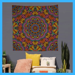 Mandala Tapestry, Indian Wallhanging, Free Customization Wall Decoration, Colorful Personalizable Wall Decoration tapestry