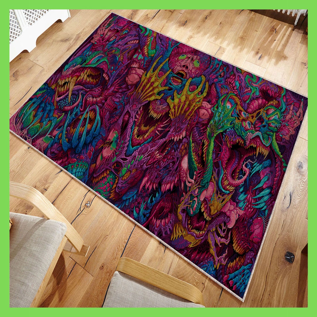 Monster Skin Rug Psychedelic Monster Rug,colorful Decoration, Alien Rug, Cool Home ...