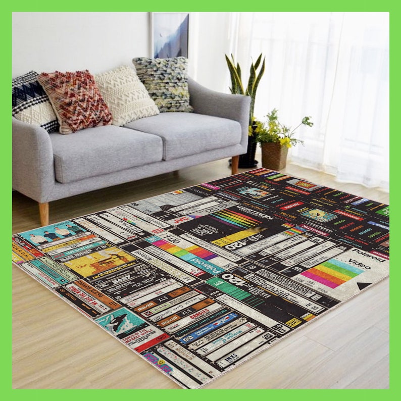 Nostalgic VHS Cassette Rug, Artistic Decoration, Living-room Bedroom ...