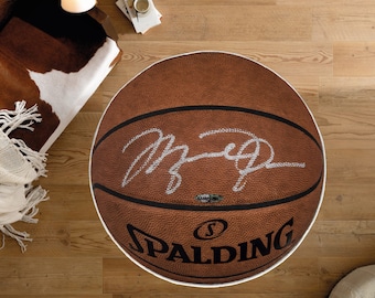 Signed Basketball Rug, Decoration Gift for Basketball Fans, Sports Area Rug for Living-room